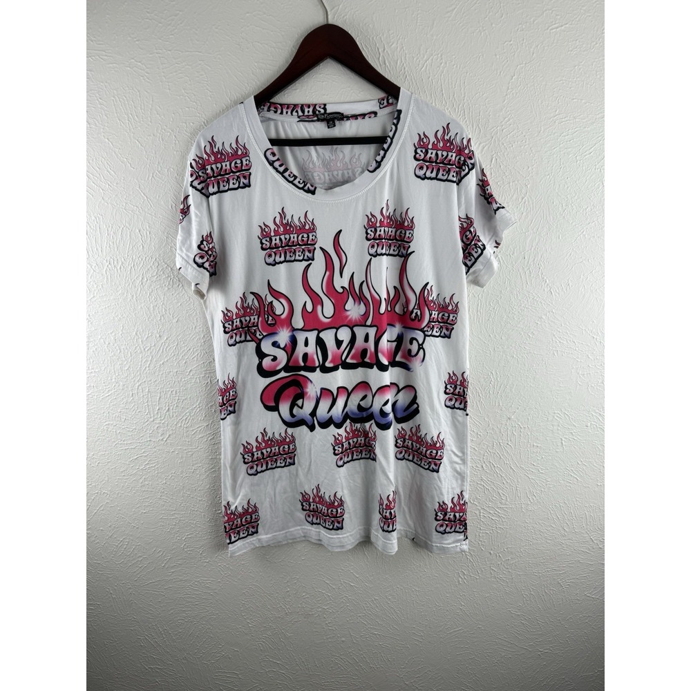 Top Fashion Of NY Women's T-Shirt White/Multicolor Size 2X
